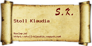 Stoll Klaudia névjegykártya