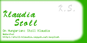 klaudia stoll business card